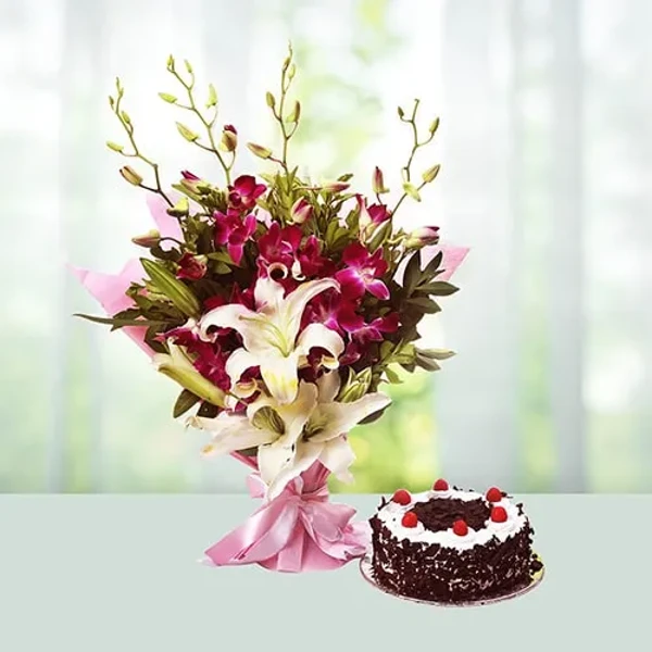 Orchids N Cake Combo