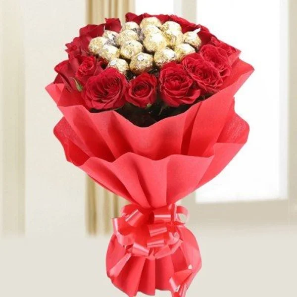 Red Roses Ferrero Bouquet