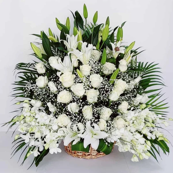 Pure Bliss white Flowers Basket