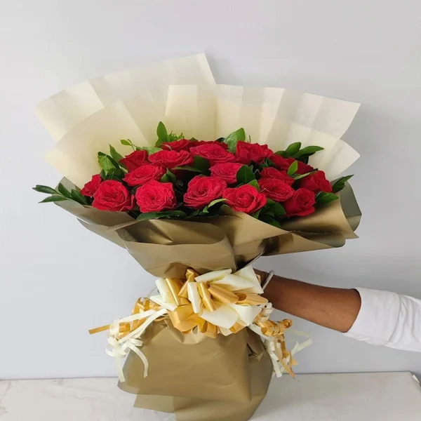 Sizzling Red Roses Bouquet