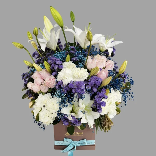 Exotic Arragment of Flowers in a Box