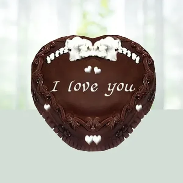Eggless Heart Chocolate Truffle Cake